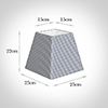 25cm Sloped Square Shade in Blue Longford Gingham