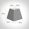 25cm Sloped Square Shade in Grey Longford Gingham