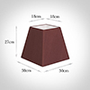 30cm Sloped Square Shade in Old Red Faux Silk