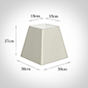 30cm Sloped Square Shade in Pearl Faux Silk