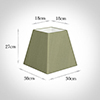 30cm Sloped Square Shade in Pale Green Faux Silk