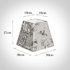 30cm Sloped Square Shade in Grey Pastoral Toile de Jouy-Lamp Base Only