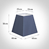 40cm Sloped Square Shade in Blue Faux Silk