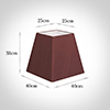 40cm Sloped Square Shade in Old Red Faux Silk