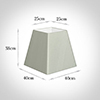 40cm Sloped Square Shade in Soft Grey Faux Silk
