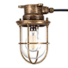 Ceiling Mounted Ship's Light in Antiqued Brass