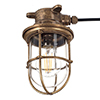 Ceiling Mounted Ship's Light in Antiqued Brass