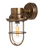 Wall Mounted Ship's Light in Antiqued Brass