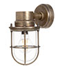 Wall Mounted Ship's Light in Antiqued Brass