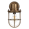 Wall Mounted Ship's Light in Antiqued Brass