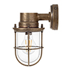 Wall Mounted Ship's Light in Antiqued Brass