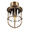 Wall Mounted Ship's Light in Antiqued Brass