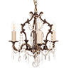 Rococo Pendant Light in Antiqued Brass