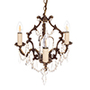 Rococo Pendant Light in Antiqued Brass