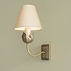 Single Tulip Wall Light in Antiqued Brass