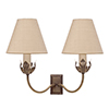 Double Tulip Wall Light in Antiqued Brass