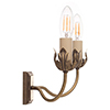 Double Tulip Wall Light in Antiqued Brass