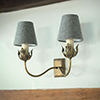 Double Tulip Wall Light in Antiqued Brass