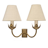 Double Tulip Wall Light in Old Gold