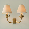 Double Tulip Wall Light in Old Gold