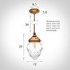 Orfila Crystal Pendant Light in Old Gold