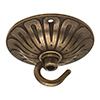Embossed Ceiling Hook in Antiqued Brass
