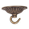 Embossed Ceiling Hook in Antiqued Brass