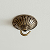 Embossed Ceiling Hook in Antiqued Brass