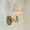 Single Gainsborough Wall Light in Antiqued Brass