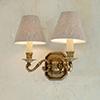 Double Gainsborough Wall Light in Antiqued Brass