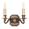 Double Gainsborough Wall Light in Antiqued Brass