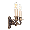 Double Gainsborough Wall Light in Antiqued Brass