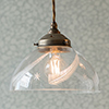 Ashurst Cut Glass Pendant Light in Antiqued Brass