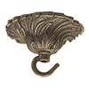 Rococo Ceiling Hook in Antiqued Brass