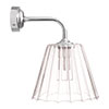 Ashley Fluted Bathroom Wall Light With Keats Arm in Nickel
