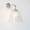 Ashley Fluted Bathroom Wall Light With Keats Arm in Nickel