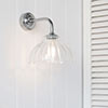 Octavia Fluted Bathroom Wall Light With Keats Arm in Nickel
