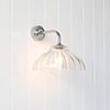 Langley Fluted Bathroom Wall Light With Keats Arm in Nickel