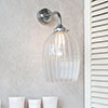 Clifton Fluted Bathroom Wall Light With Eliot Arm in Nickel | Exquisite Bathroom Wall Lights