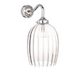 Clifton Fluted Bathroom Wall Light With Blake Arm in Nickel