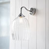 Clifton Fluted Bathroom Wall Light With Blake Arm in Nickel