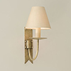 Single Cottage Wall Light in Antiqued Brass