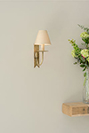 Single Cottage Wall Light in Antiqued Brass