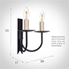 Double Cottage Wall Light in Matt Black