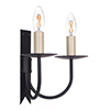 Double Cottage Wall Light in Matt Black