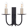 Double Cottage Wall Light in Matt Black