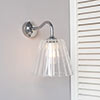 Ashley Fluted Bathroom Wall Light With Byron Arm in Nickel