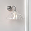 Langley Fluted Bathroom Wall Light With Byron Arm in Nickel