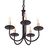 Five Arm Classic Pendant Light in Matt Black