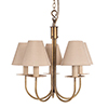 Five Arm Classic Pendant Light in Antiqued Brass